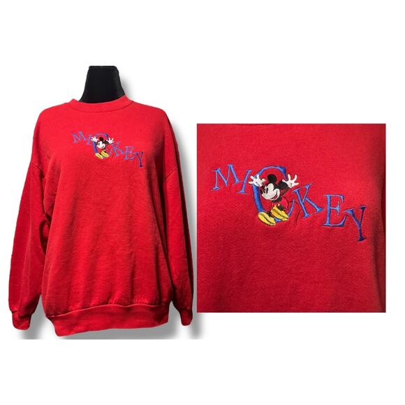 154. Vintage Mickey & Co. Red Sweatshirt – Classic crewneck - Picture 1 of 9